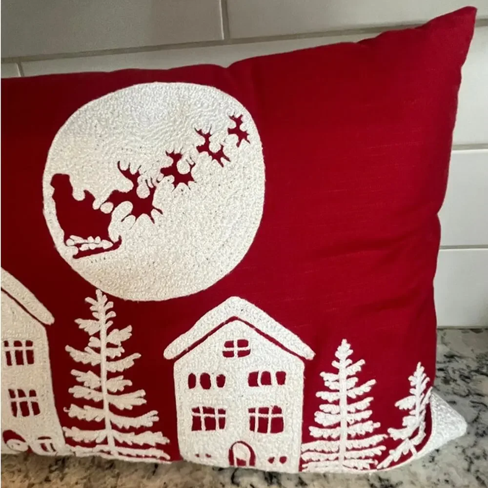 Target Wondershop Oversized Winter Village Lumbar Throw Pillow Christmas